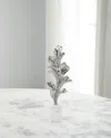 John-richard Collection Gleaming Leaf Sculpture On Marble Base In Silver