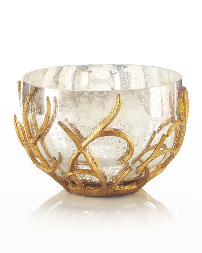 John-richard Collection Gold Branch Encased Bowl In Yellow