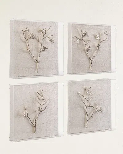 John-richard Collection Gold Branches Metal Art, Set Of 4 In Neutral