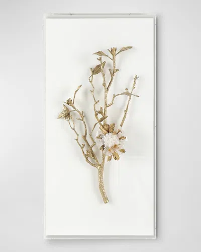 John-richard Collection Gold Calcite I Wall Accent In White