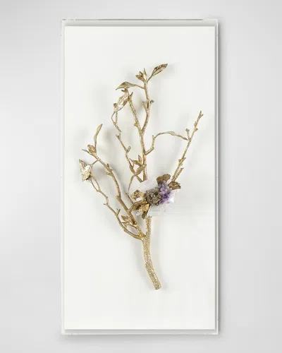 John-richard Collection Gold Calcite Ii Wall Accent In White