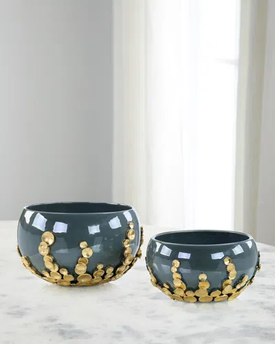 John-richard Collection Golden Disc Bowls, Set Of 2