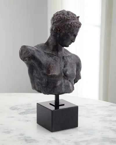 John-richard Collection Greek Bust Sculpture In Verde Black