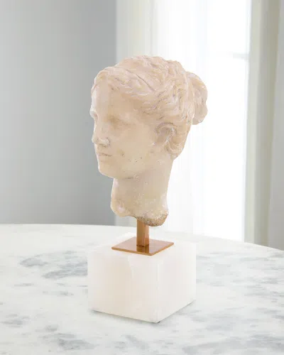 John-richard Collection Greek Head Fragment Sculpture In White
