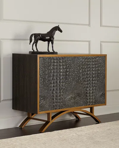 John-richard Collection Greystoke Cabinet In Cerused Black 