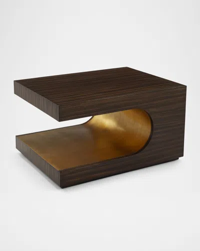 John-richard Collection Groove Cocktail Table In Brown, Gold