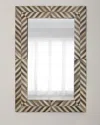John-richard Collection Hair On Hide Framed Mirror In Cream