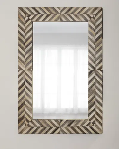 John-richard Collection Hair On Hide Framed Mirror In Multi