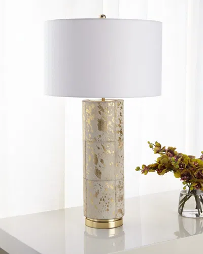 John-richard Collection Hair On Hide Table Lamp In Gold