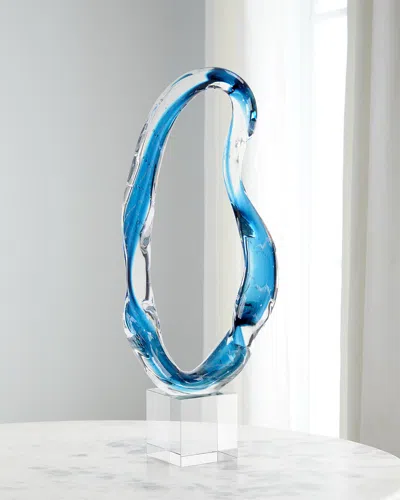 John-richard Collection Hand-blown Glass Sculpture Iii In Blue