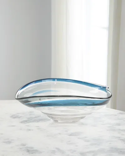 John-richard Collection Handblown Dark Blue And Grey Glass Bowl In Blue/gray