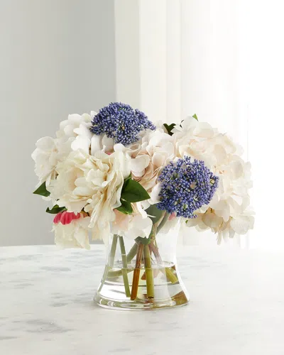 John-richard Collection Heavenly Blue Faux-floral Arrangement In Transparent