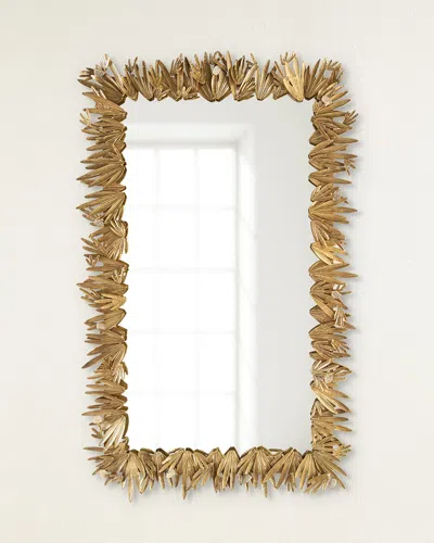 John-richard Collection Herba Brass Mirror In Gold