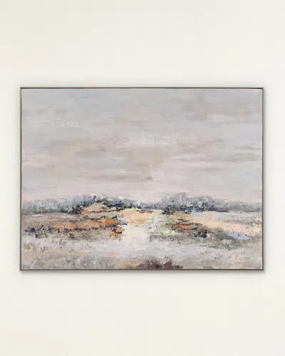 John-richard Collection Hushed Horizon Original Painting By Tony Fey In Blue