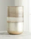 John-richard Collection Large Seabrook Glass Vase - 16.8" In Silver
