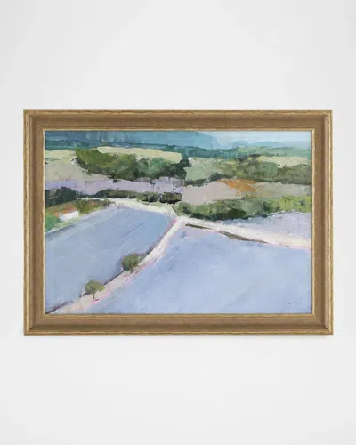 John-richard Collection Lavender Farm Framed Giclee By Janet Dyer In Brown