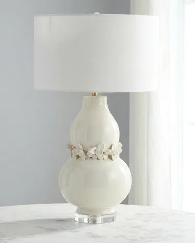 John-richard Collection Lei 39" Double Gourd Table Lamp In White