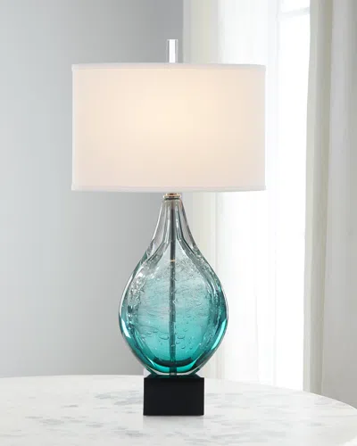 John-richard Collection Light Azure Art Glass Lamp In Blue