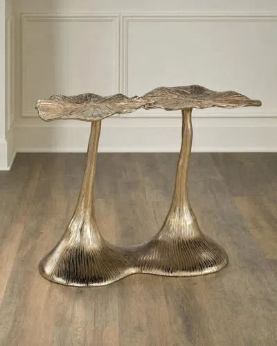 John-richard Collection Lily Pad Side Table In Gold