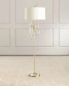 John-richard Collection Loor Crystal Drop Floor Lamp In Gold