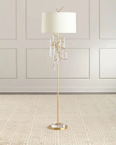 John-richard Collection Loor Crystal Drop Floor Lamp In Gold