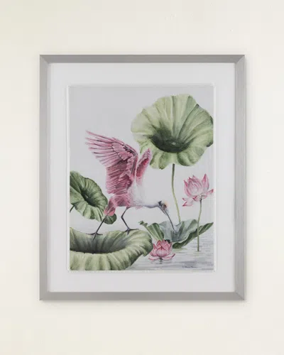 John-richard Collection Lotus Framed Giclee On Fabric By Annie Moran In Multi