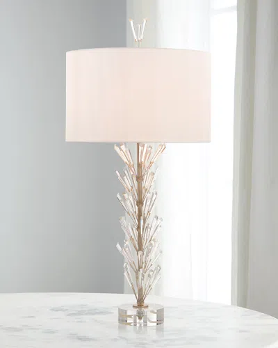 John-richard Collection Luna Crystal Wand Table Lamp In White