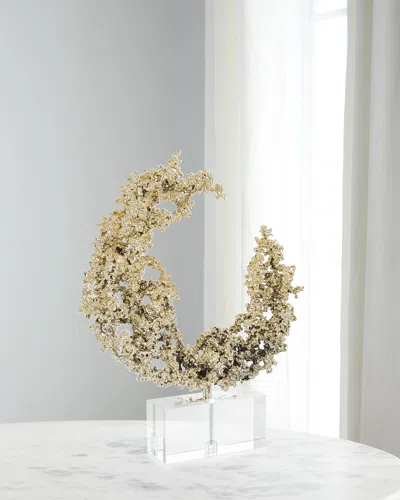 John-richard Collection Lunar Embrace Sculpture On Crystal In Gold