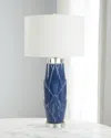 John-richard Collection Lush Leaves 33" Table Lamp In Blue