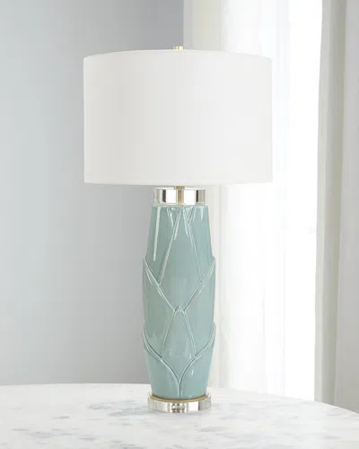 John-richard Collection Lush Leaves 33" Table Lamp In Green