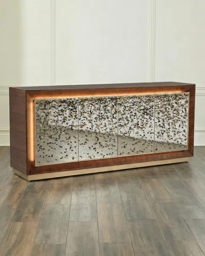 John-richard Collection Macallan 4-door Lighted Credenza In Brown