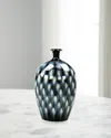 John-richard Collection Magpie Small Vase, 17.5" In Blue