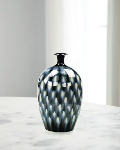 John-richard Collection Magpie Small Vase, 17.5" In Blue
