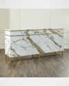 John-richard Collection Marbled 4-door Sideboard In White