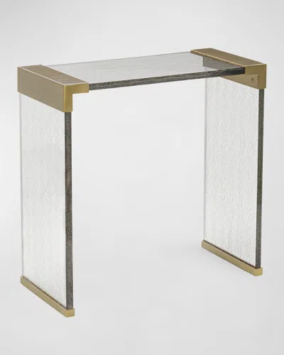 John-richard Collection Marco End Table In Clear, Brass
