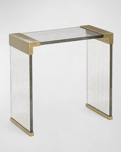 John-richard Collection Marco Small End Table In Clear, Brass