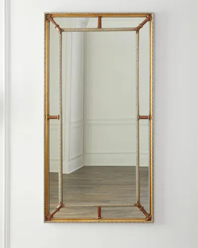 John-richard Collection Margine Beveled Framed Floor Mirror In Gold