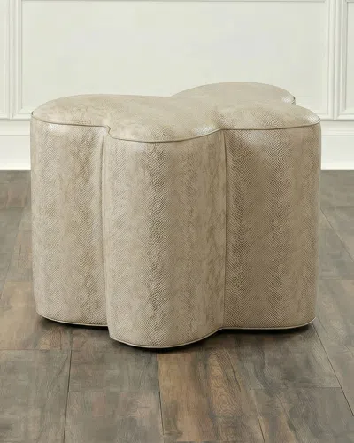 John-richard Collection Mariposa Small Faux Snakeskin Ottoman