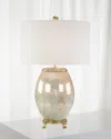 John-richard Collection Melded White & Brass Lamp In White