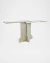 John-richard Collection Mercurio Console Table In White Wash, Silver
