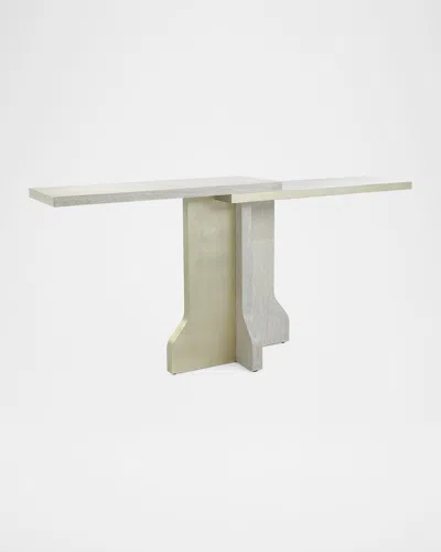 John-richard Collection Mercurio Console Table In White Wash, Silver