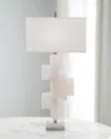 John-richard Collection Mondrian In White Alabaster Table Lamp In White