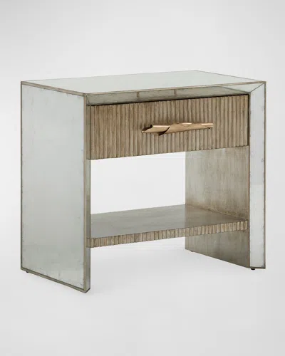 John-richard Collection Moon Shadow Nightstand In Mirrored Glass