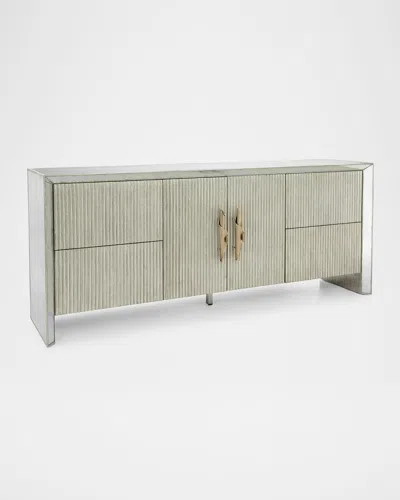 John-richard Collection Moon Shadow Sideboard In Mirror, Silver White