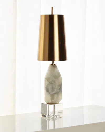 John-richard Collection Multifaceted Alabaster Lamp In Gold