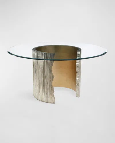 John-richard Collection Natura 60" Round Dining Table In Burnished Silver