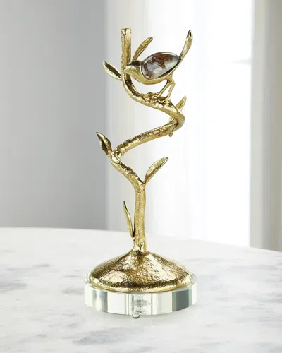 John-richard Collection Nested Stone Bird Sculpture I In Brass