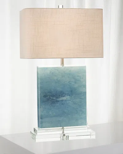John-richard Collection Ocean Canvas/acrylic Table Lamp In Blue