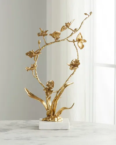 John-richard Collection Orchids In Bloom Ii Sculpture In Gold
