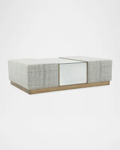 John-richard Collection Park City Cocktail Ottoman In Mineral